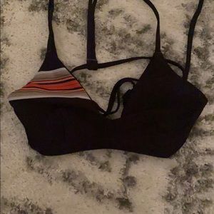 Black bikini top with stripe